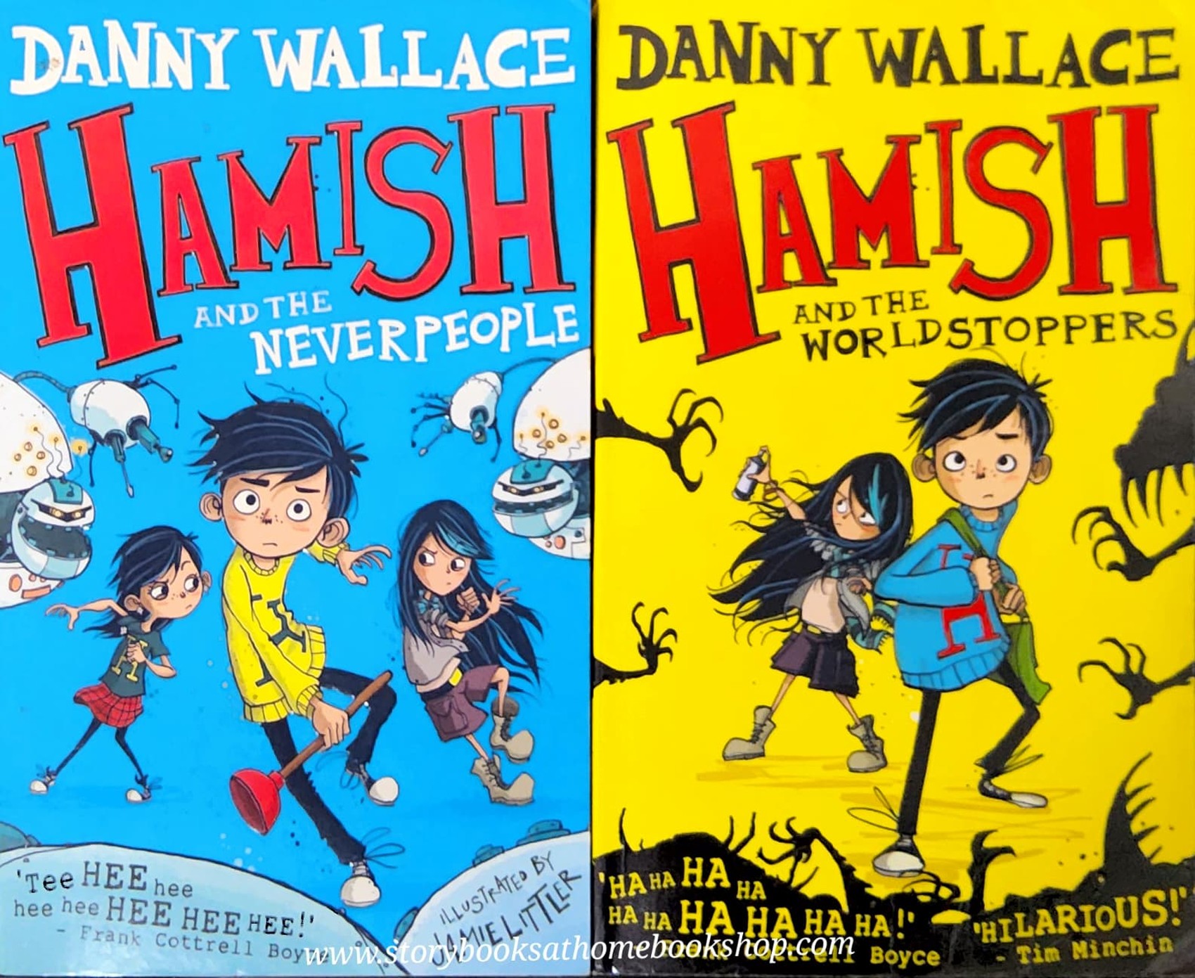 วรรณกรรมเยาวชน** 🍅[SET 2 BOOKS] HAMISH AND THE NEVER PEOPLE+THE WORLD STOPPERS BY DENNY WALLACE