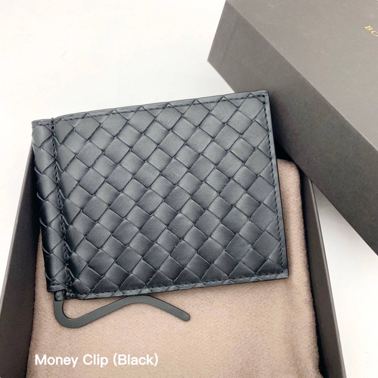 New Bottega Veneta Money clip Black อุปกรณ์ถุงผ้า การ์ด กล่องนต screen กอปปี้บิล