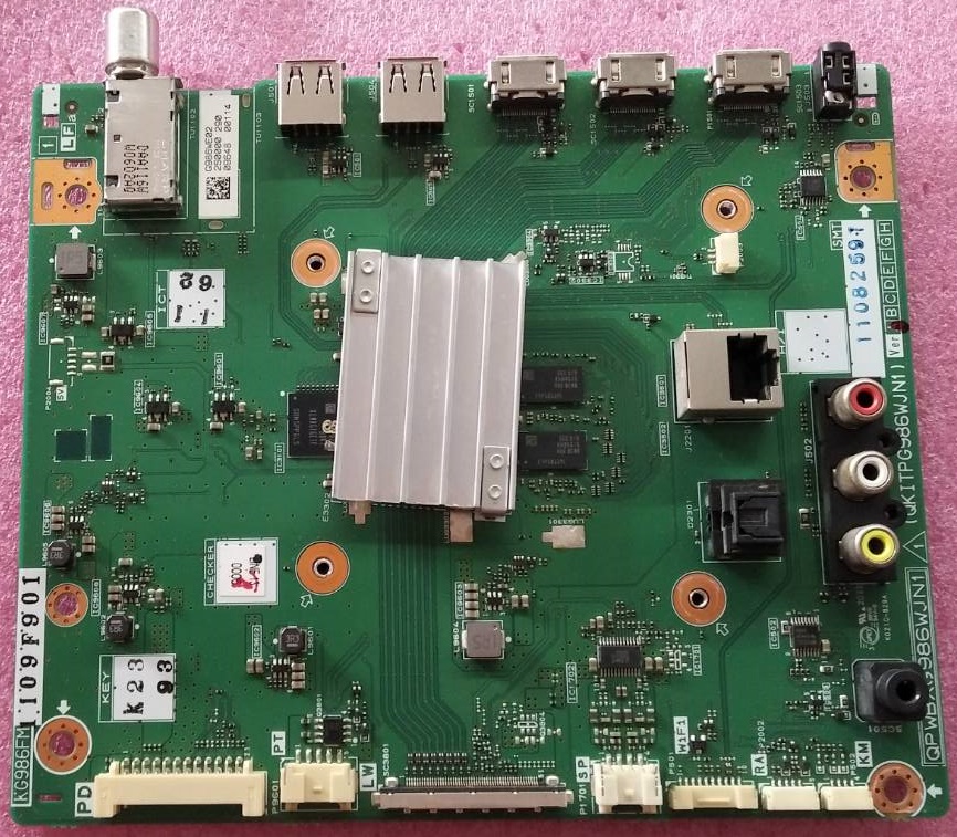 เมนบอร์ดทีวี ชาร์ป SHARP อะไหล่แท้/ของถอดจากเครื่องพร้อมใช้งาน ใช้กับรุ่น 4T-C60BK1X พาร์ทติดบอร์ดQPWBXG986WJN1