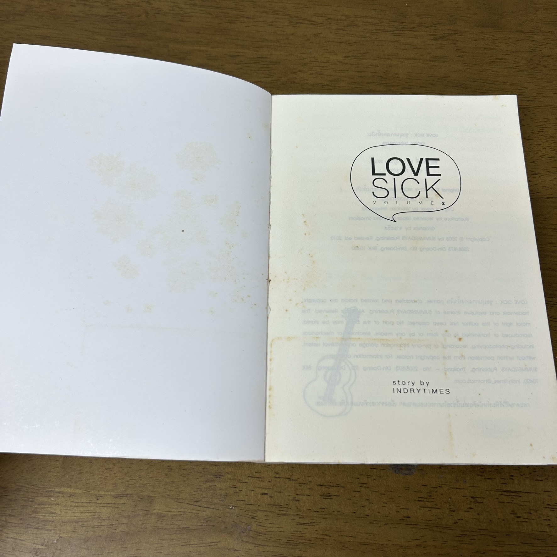 [YAOI] Love Sick ชุลมุนกางเกงน้ำเงิน เล่ม 1-2 จบ ... INDRYTIMES (มือสอง) นิยายวาย ทำมือ