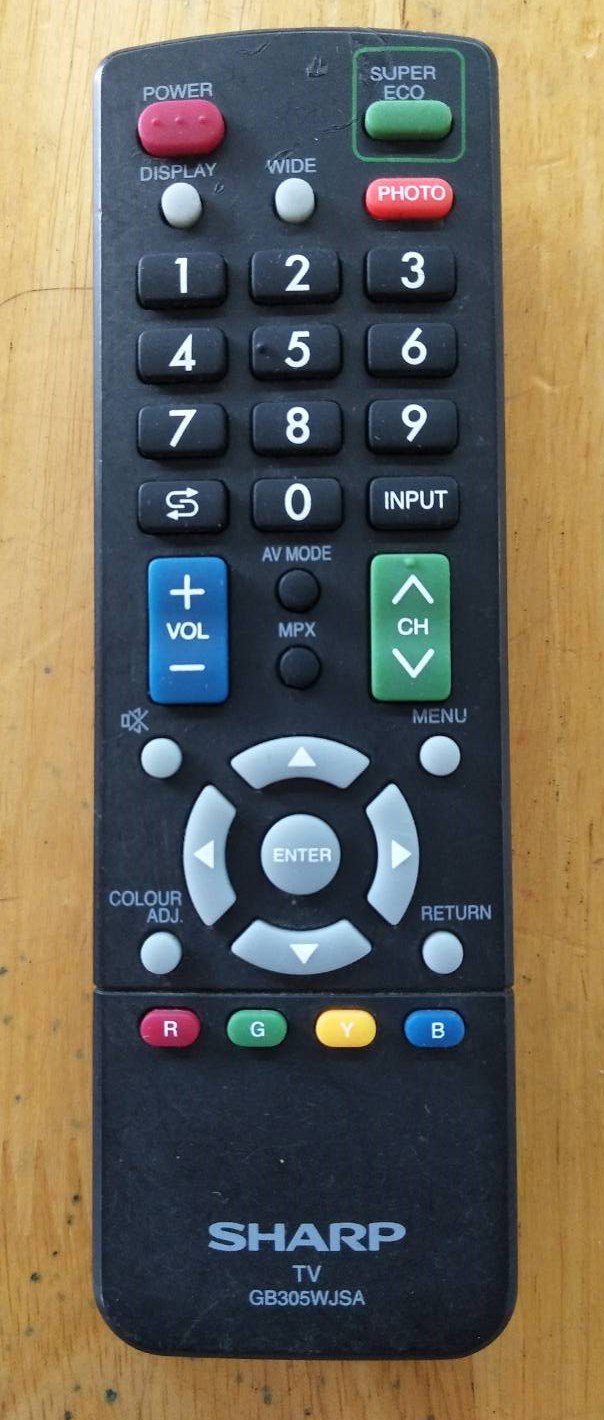 รีโมททีวีSharp (ชาร์ป) (REMOTE CONTROL) ของแท้/มือสองมากับเครื่อง GB305WJSA :GB305WJSA