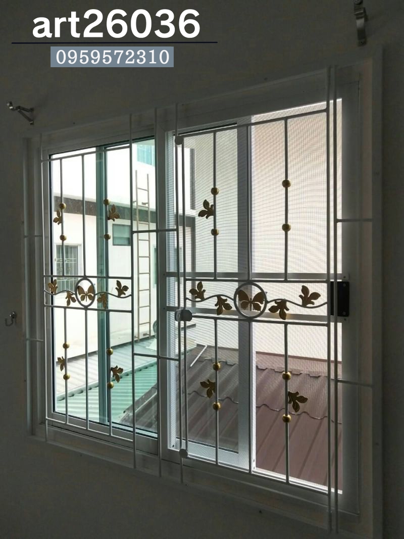 เหล็กดัดพร้อมมุ้งลวด ประตูและหน้าต่าง หลายๆแบบ