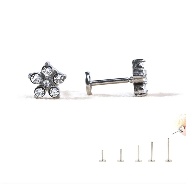 ต่างหูไทเทเนียมก้านเสียบ ก้านขนาด 0.8mm