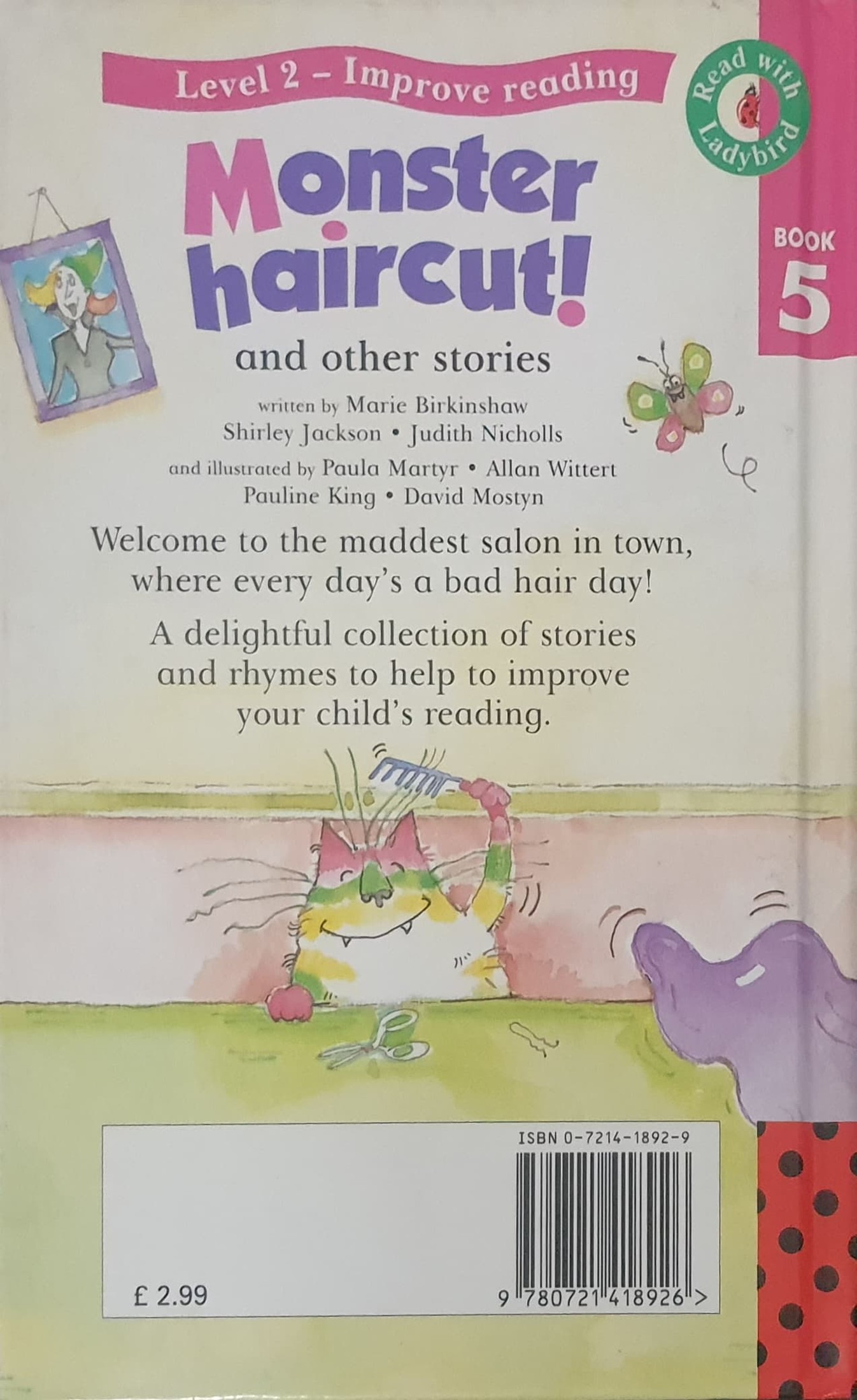 หนังสือนิทานปกแข็ง ** 🍅🍓READ WITH LADYBIRD:L2 BOOK 5 MONSTER HAIRCUT!