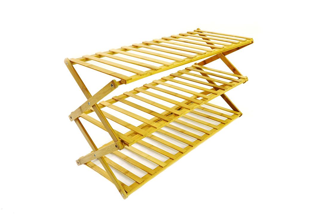 Shoes rack ชั้นไม้ไผ่ ชั้นรองเท้า ชั้นวางของ ชั้นอเนกประสงค์ พับได้ 3 ชั้น 70x25x46 cm
