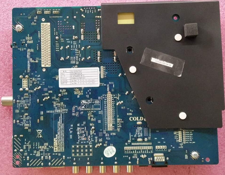 วันบอร์ดทีวีไฮเออร์ ( HAIER) อะไหล่แท้/มือสองพร้อมใช้งาน รุ่นLE43M9000A พาร์ทติดบอร์ดCV6683H-C42 เวอร์ชั่นทีบาร์CC430LV2D Ver.04
