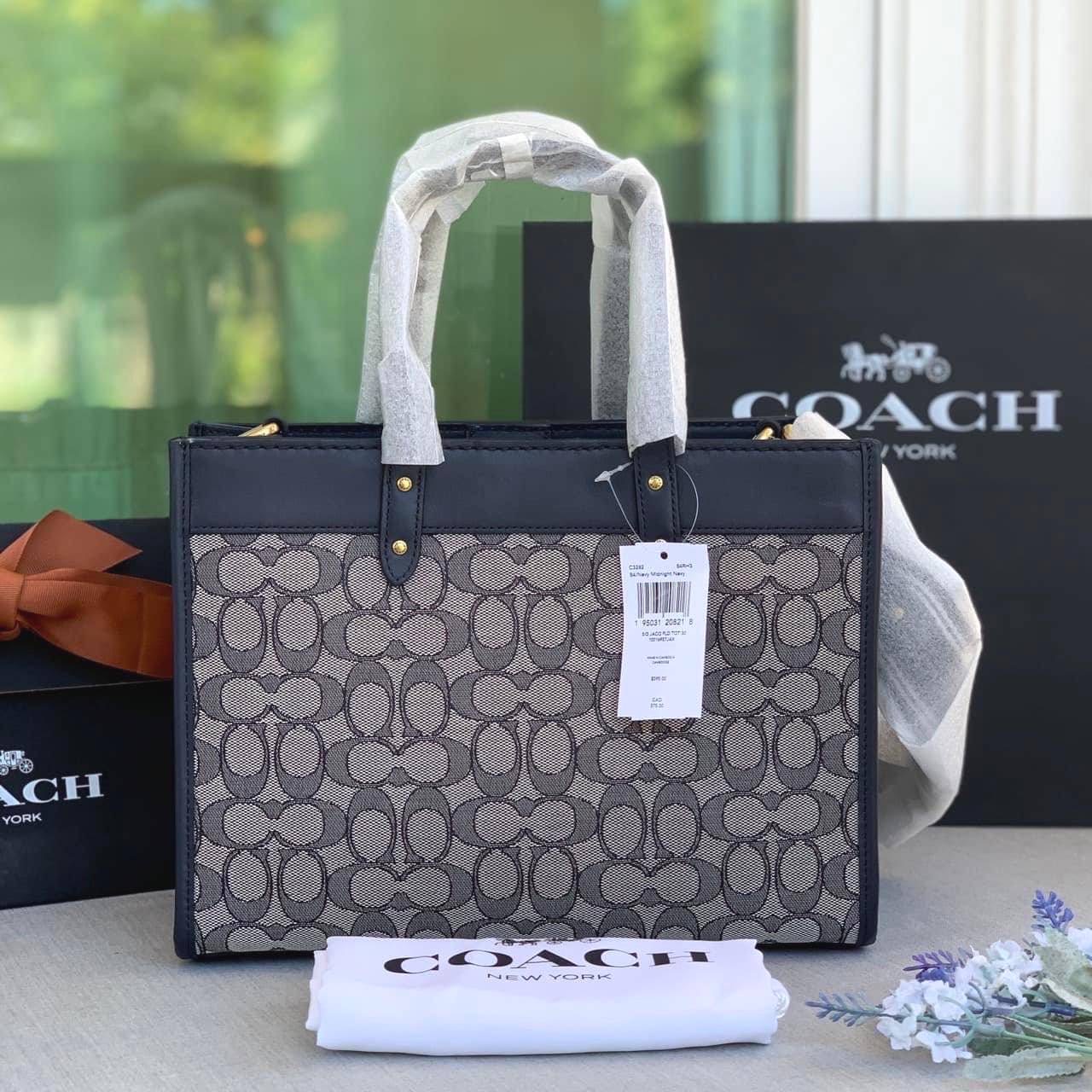 New Coach Field Tote 30 In Signature Jacquard