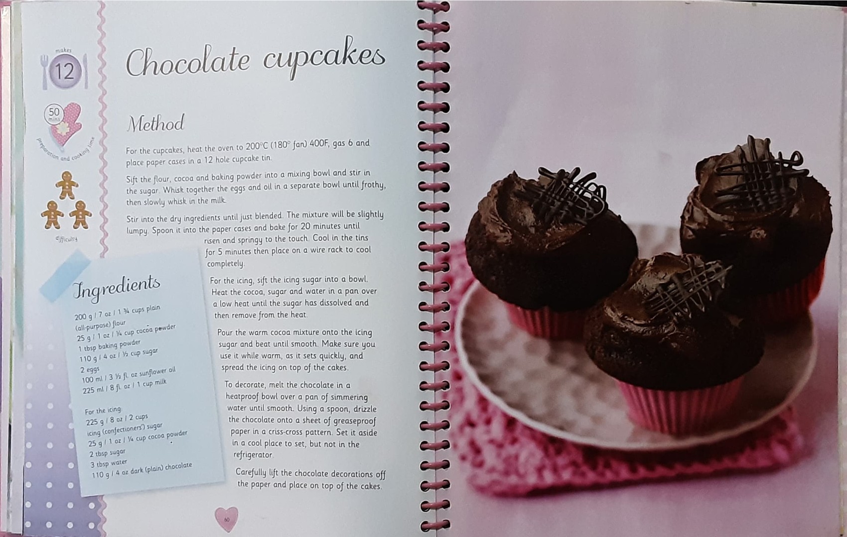 Cookery Book หนังสือกิจกรรม ทำอาหาร ภาษาอังกฤษ 🍅🍓Cupcake Book for Girls/Used สภาพ 80-90%