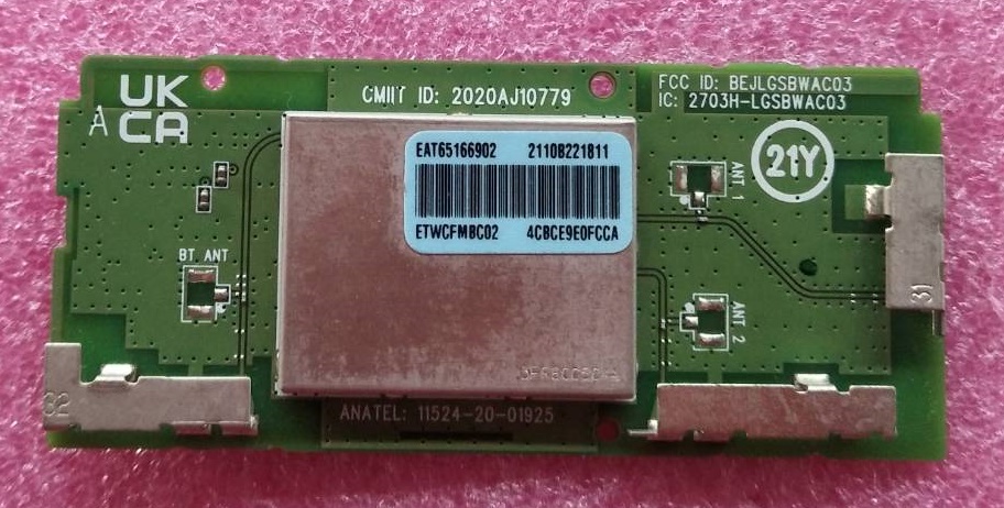 ตัวรับสัญญาณ Wifi TV LG ของแท้ถอดจากเครื่อง รุ่น 43UP7750PTB 55UQ7500 55NANO75PTA 55NANO80SQA พาร์ท EAT65166902 และรุ่นอื่นที่พาร์ทตรงกัน
