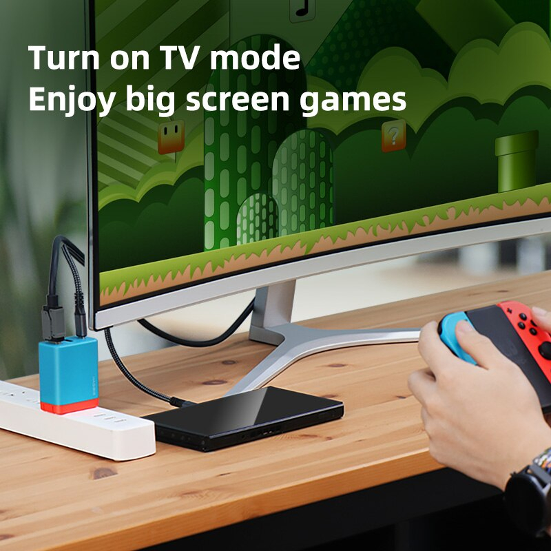 [ออกใบกำกับภาษีได้]พร้อมส่งจาก กทม Hagibis TC-064 Switch Dock for Nintendo Switch GaN fast charger Portable TV Docking Station 4K HDMI-compatible