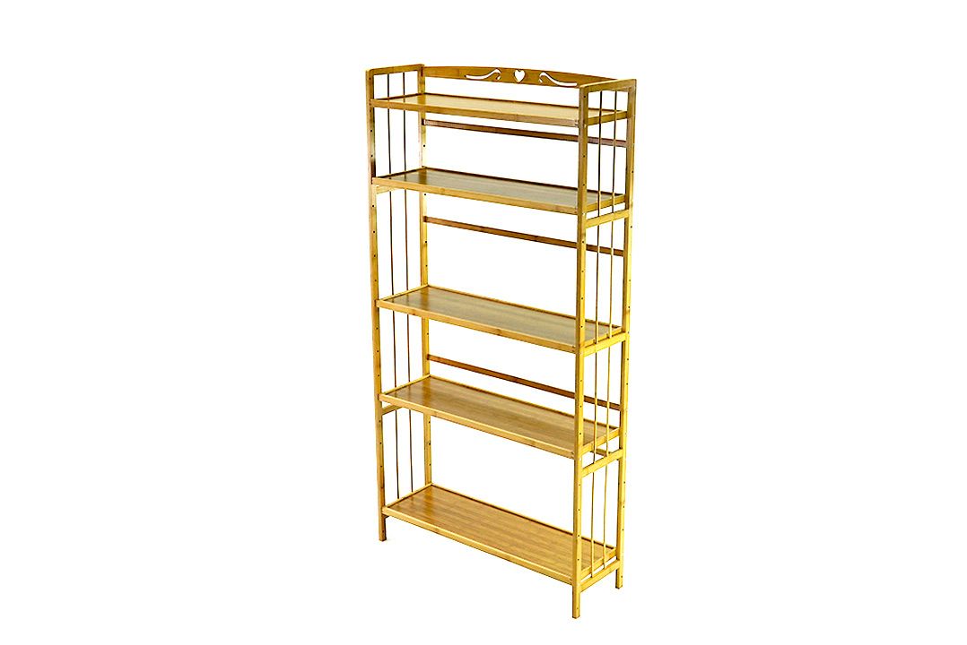 Bamboo Shelf ชั้นไม้ไผ่ ชั้นหนังสือ ชั้นวางของ ชั้นอเนกประสงค์ 5 ชั้น 80x25x157 cm