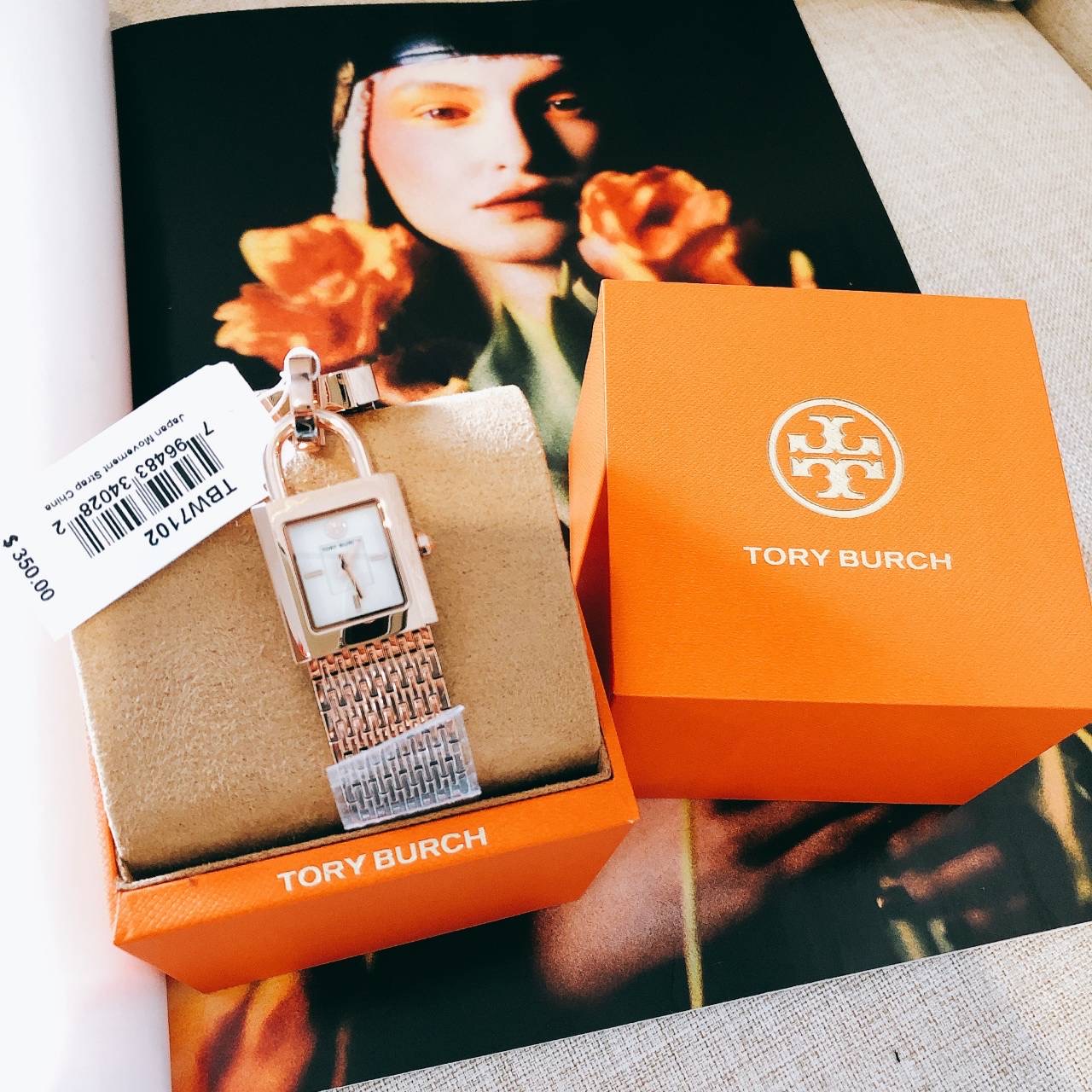 กล่อง ws สีโรส 3 New Tory Burch Surrey Rose Gold-Tone Stainless Steel Watch