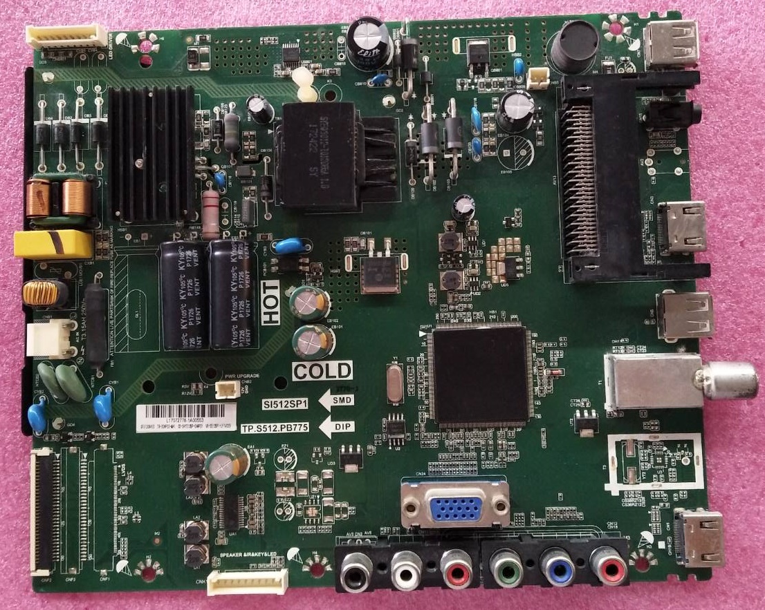 เมนบอร์ดทีวี ทีซีแอล TCL ของแท้ถอดจากเครื่อง ใช้กับรุ่น LED32D2920 LED32D2930 พาร์ทTP.S512.PB775 เบอร์ทีบาร์ ST3151A05-9