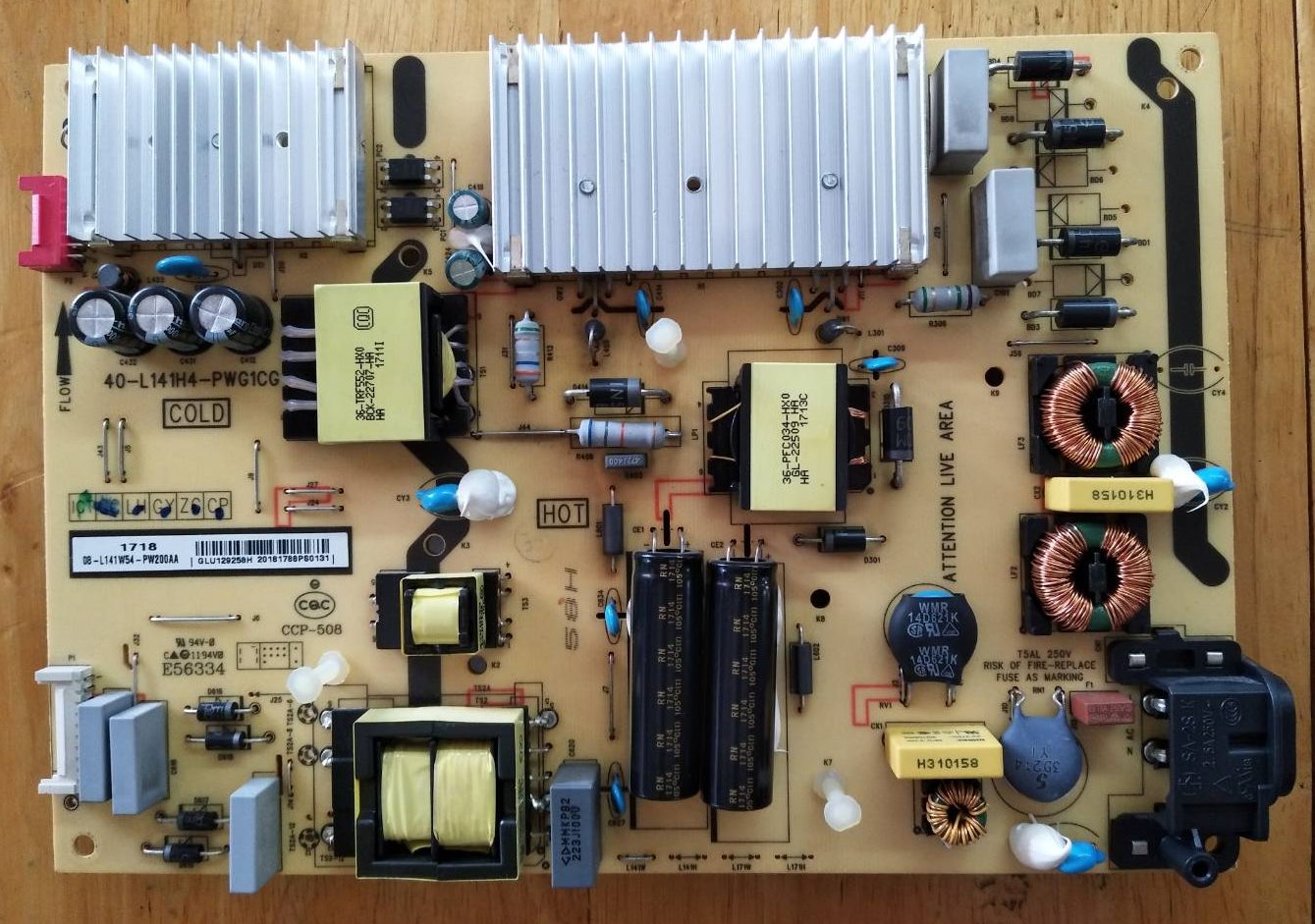 เพาเวอร์ซัพพลายทีวีทีซีแอล(Power Supply TV TCL) อะไหล่แท้/มือสองพร้อมใช้งาน ใช้กับรุ่นLED49C2US :40-L141H4-PWG1CG