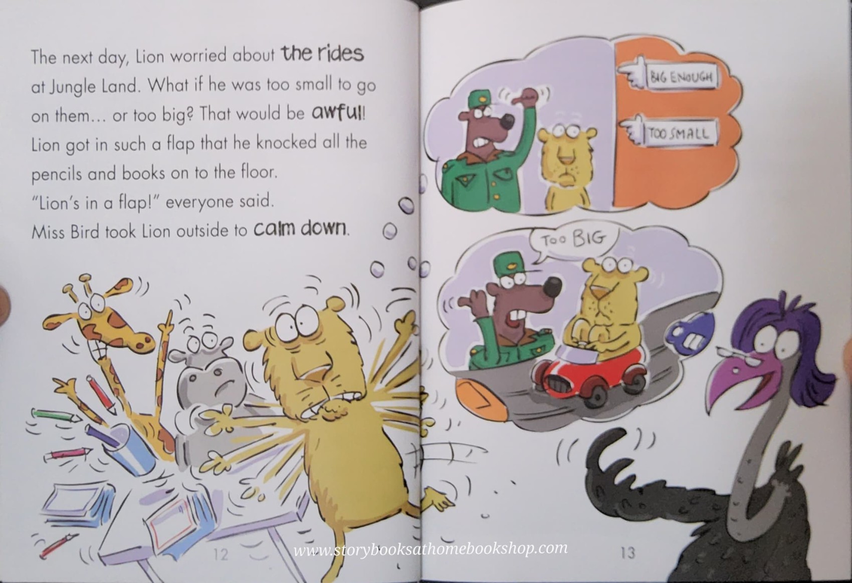 LION'S IN A FLAP A BOOK ABOUT FEELING WORRIED BY SUE GRAVES AND TREVOR DUNTON