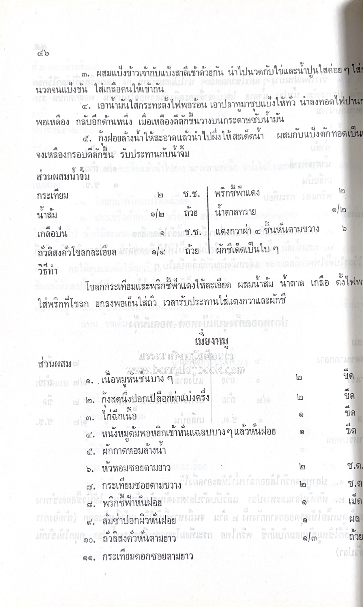 ตำรับอาหารไทย เกร็ดความรู้การประกอบอาหาร หนังสืออนุสรณ์หม่อมหลวง อาภรณ์ ปัตตะโชติ (ตำหนิ).