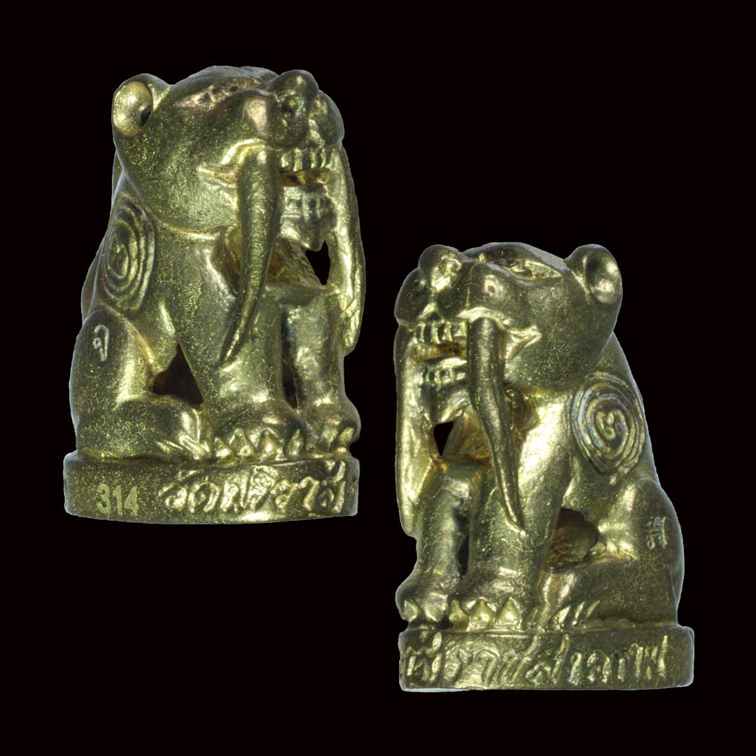 เสือเขี้ยวดาบ หลวงพ่อสมชาย วัดปริวาส ปี51 เนื้อสำริดเหลือง (พิมพ์ใหญ่)