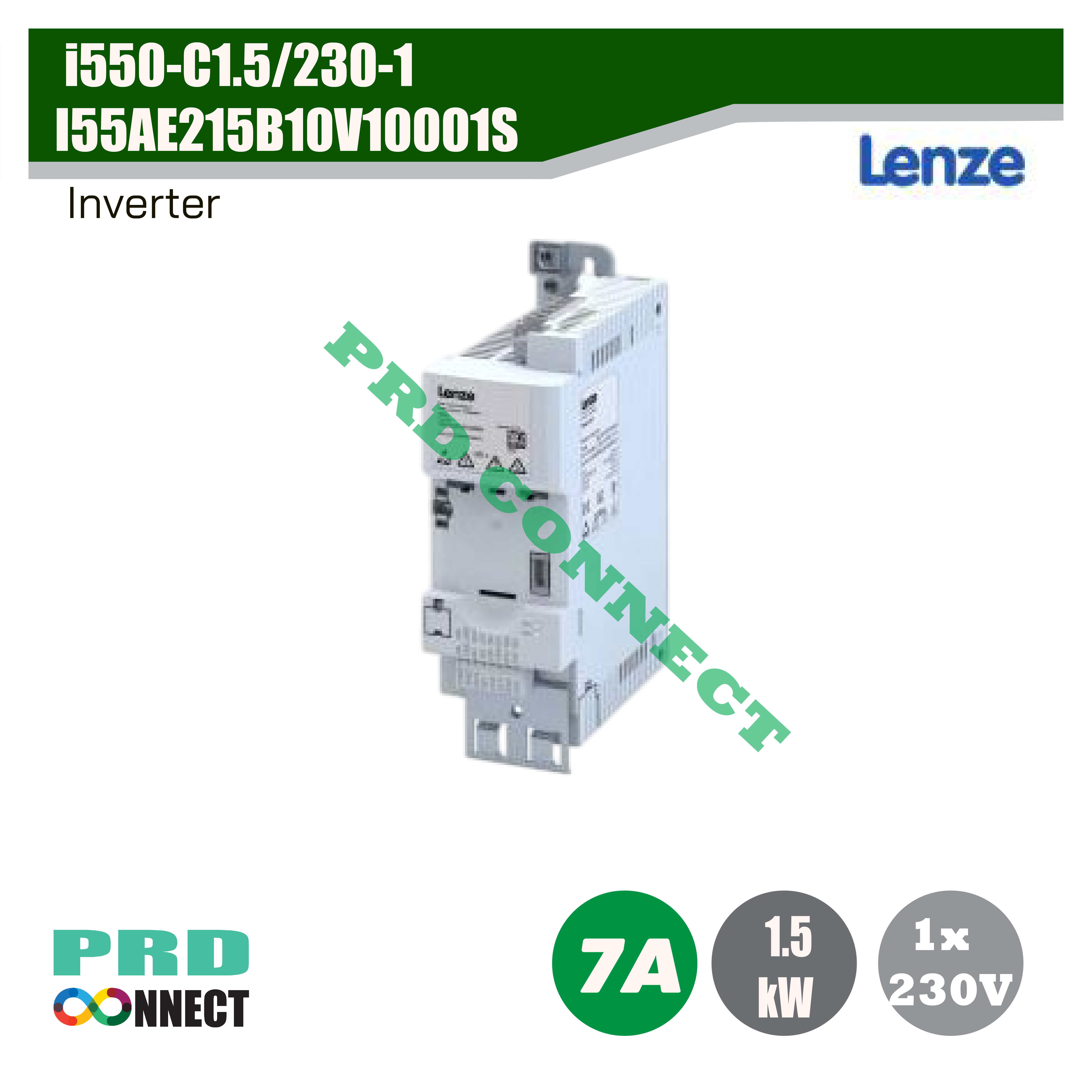 Lenze i550 Frequency อินเวอร์เตอร์ cabinet 1,5kW 1x230VAC without network i550-C1.5/230-1