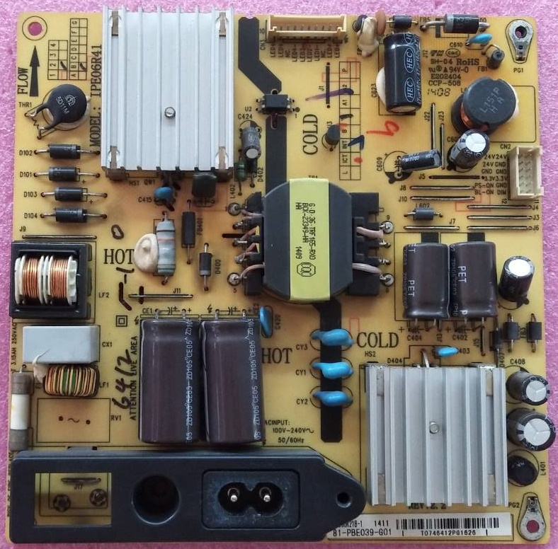 ซัพพลายทีวี ทีซีแอล TCL ของแท้ถอดจากเครื่อง ใช้กับรุ่น LED40B2600 พาร์ทIPE06R41