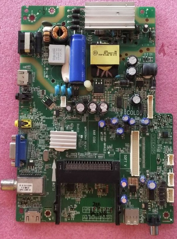 วันบอร์ดทีวี ทีซีแอล TCL อะไหล่แท้มือสองพร้อมใช้งาน รุ่นLED32D2730 พาร์ทบอร์ด 40-MT31BP-MAA2LG :เวอร์ชั่นทีบาร์ ST3151A05-8