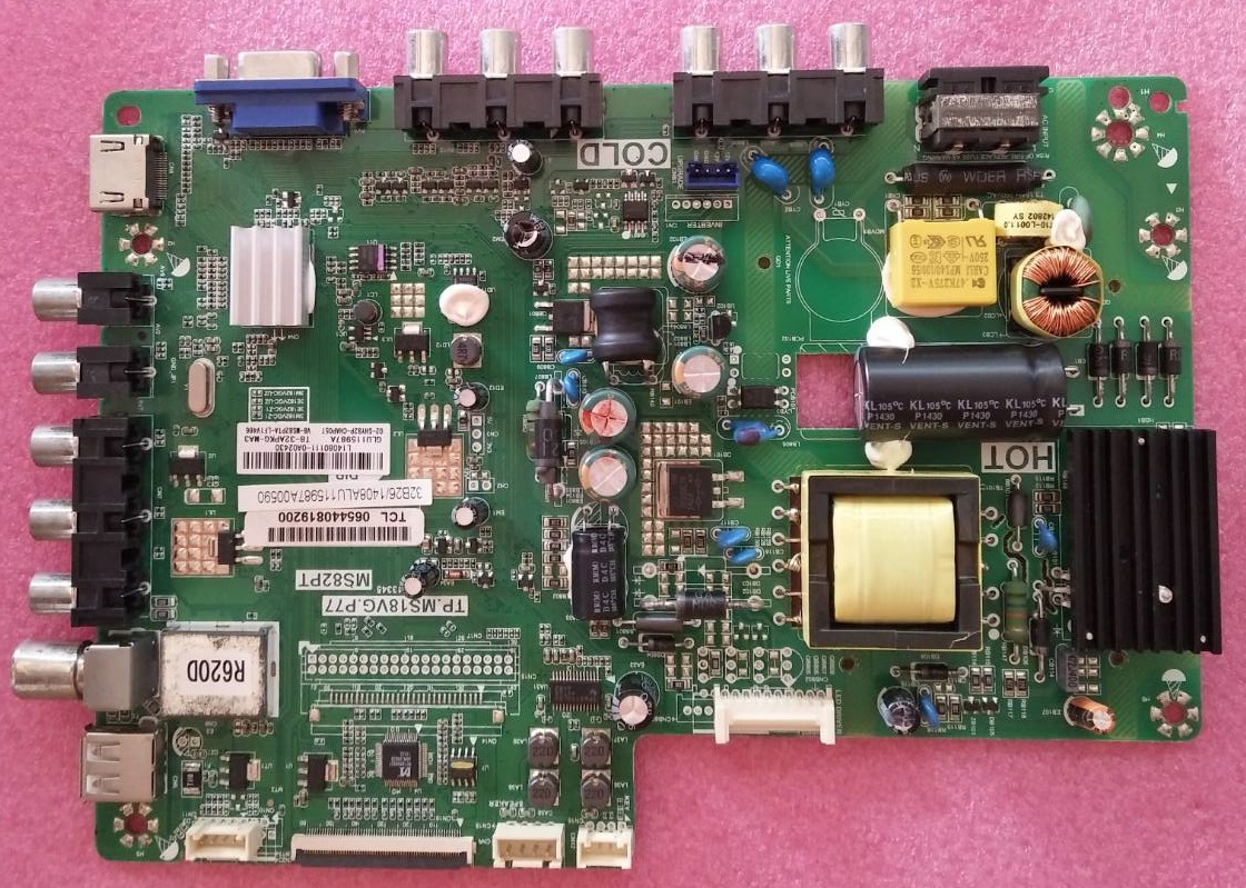 ONE BOARD(วันบอร์ด) ทีวี ทีซีแอล TCL ของแท้ถอดจากเครื่อง รุ่นLED32B2600 :TP.MS18VG.P77 เบอร์จอ-LVW320CS0T E81 V11 ทีบาร์ST3151A05-6