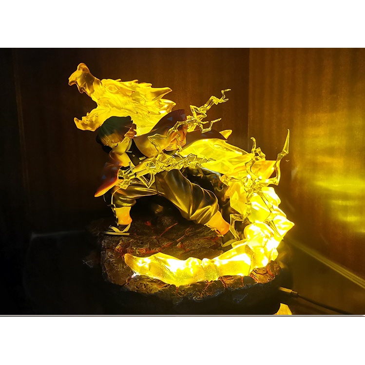 อากาสึมะ เซ็นนิตสึ โมเดล งานเรซิ่น ฐานเอฟเฟค(มีไฟ) ดาบพิฆาตอสูร GK Resin Model Demon Slayer Agatsuma Zen'itsu Light Base