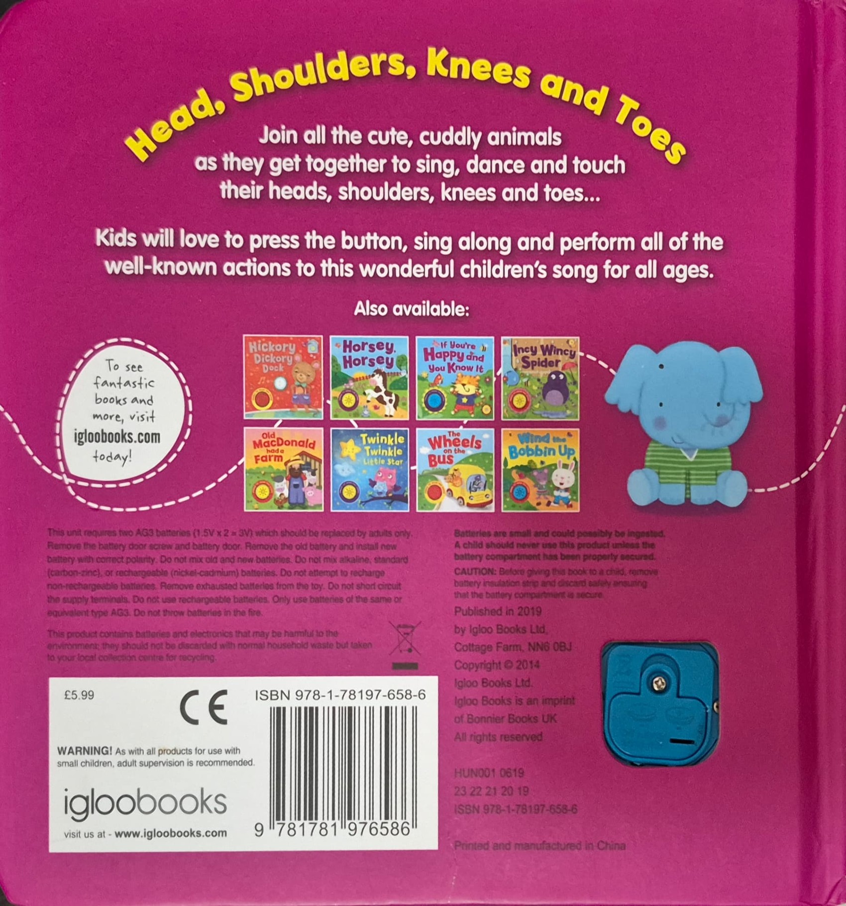 SOUND BOARD BOOK ** 🍅🍓HEAD,SHOULDERS,KNEES AND TOES