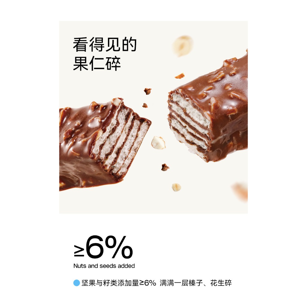 CHUJI Nuts Protein Bar โปรตีนบาร์ ถั่วเฮเซลนัท รสช็อคโกแลต อิ่มนาน 1แท่ง/20กรัม