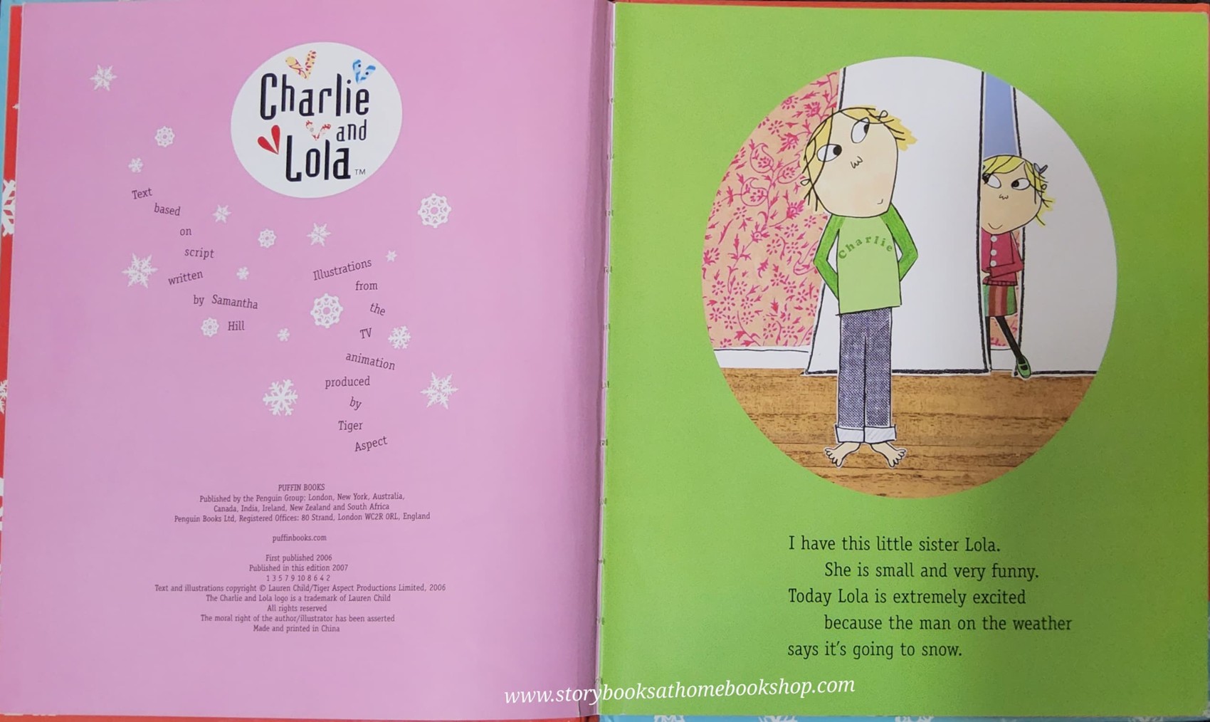 หนังสือนิทานปกแข็ง* 🍅CHARLIE AND LOLA:SNOW IS MY FAVOURITE AND MY BEST BY LAUREN CHILD