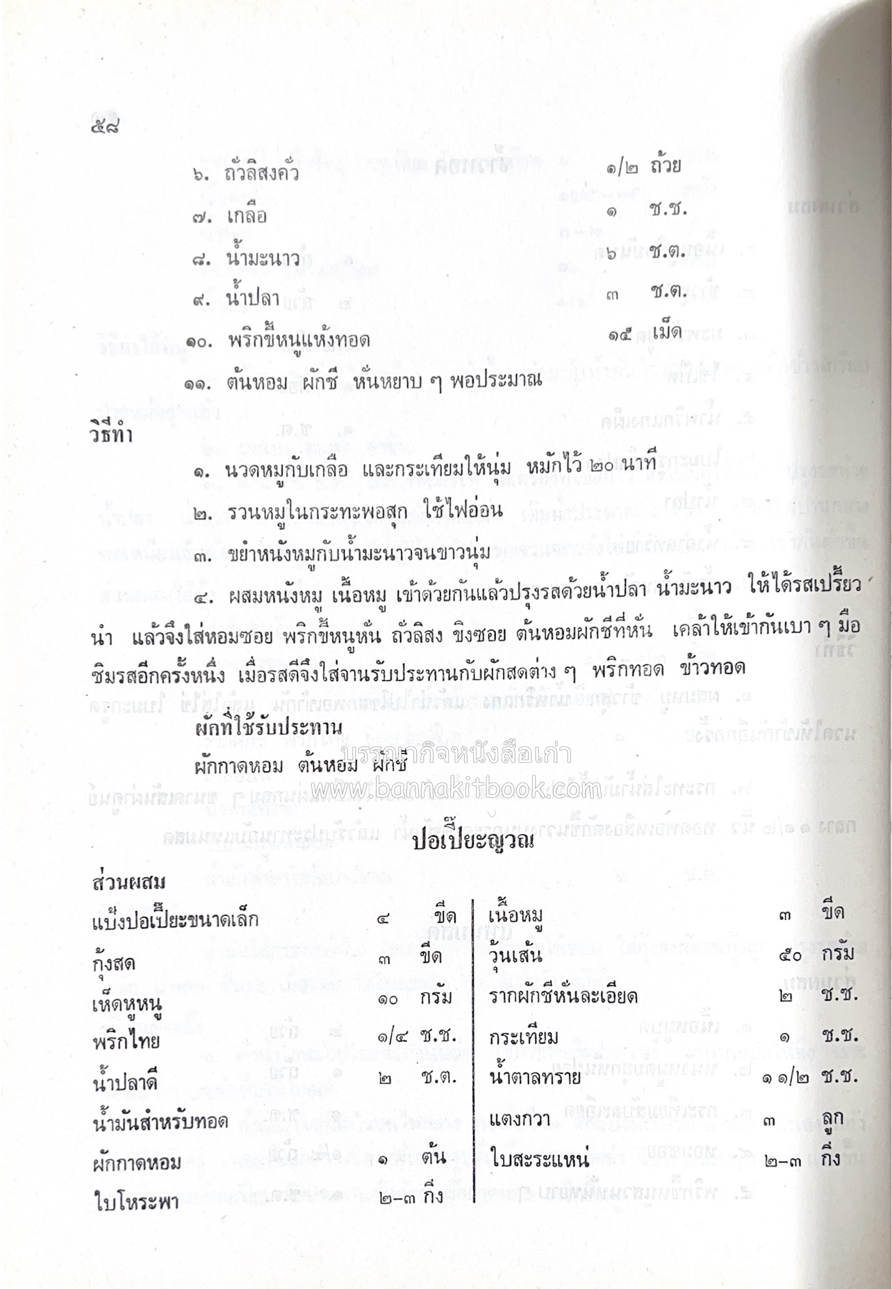 ตำรับอาหารไทย เกร็ดความรู้การประกอบอาหาร หนังสืออนุสรณ์หม่อมหลวง อาภรณ์ ปัตตะโชติ (ตำหนิ).