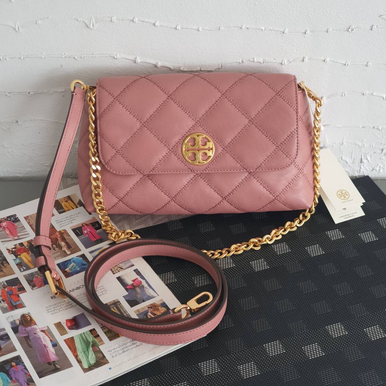 New Tory Bruch Willa Shoulder Pink Magolai