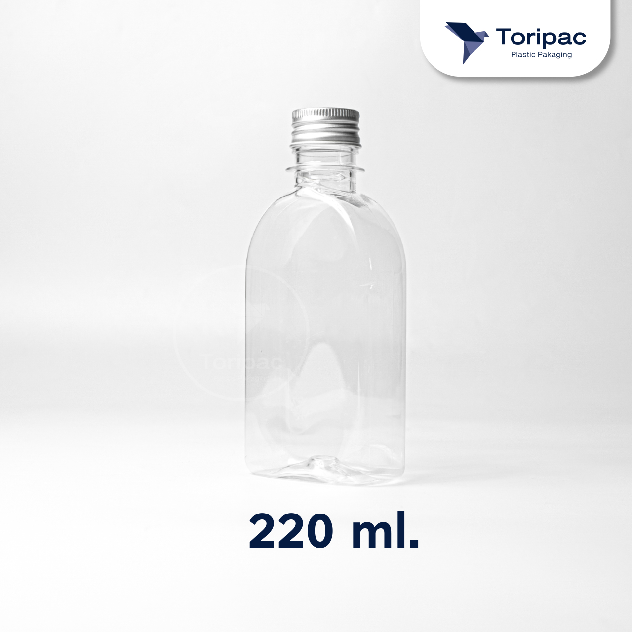 Toripac ขวด PET ขวดแบนโค้ง ขนาด 150,220 ml. พร้อมฝาอลูมิเนียม(50,100,120 ใบ) บรรจุเครื่องดื่ม ขวดน้ำผลไม้ ขวดกาแฟ ขวดน้ำหวาน