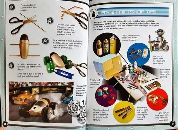 ACTIVITIES BOOK หนังสือกิจกรรมเด็ก ภาษาอังกฤษ🍅🍓MAKING HOTROD RACERS FROM JUNK/Used สภาพ 80-90%