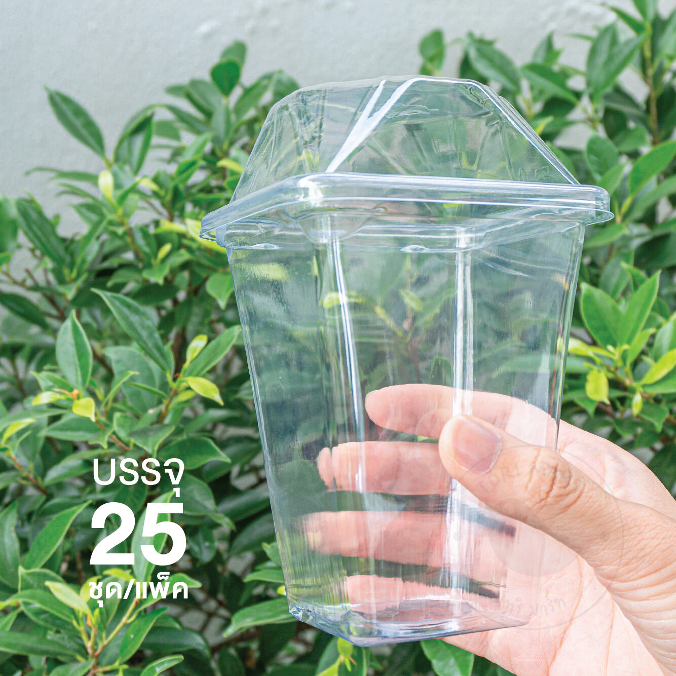 Toripac แก้วเหลี่ยมพีระมิด 16oz , 22oz แก้วพีระมิด พร้อมฝา PET (25 ชุด/แพ็ค)