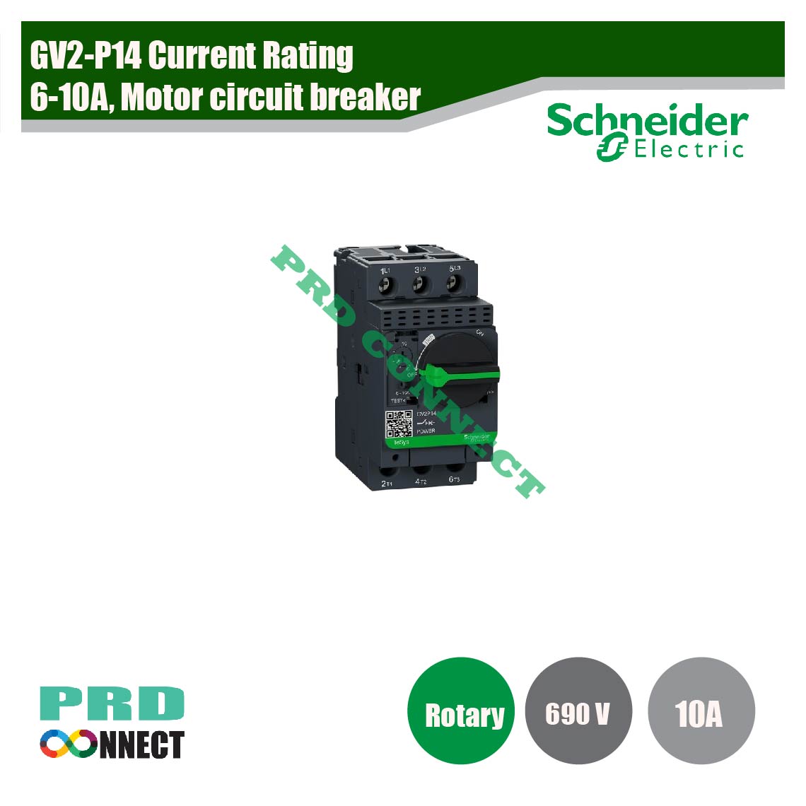 GV2-P14 Current Rating : 6-10A, Motor circuit breaker, Schneider