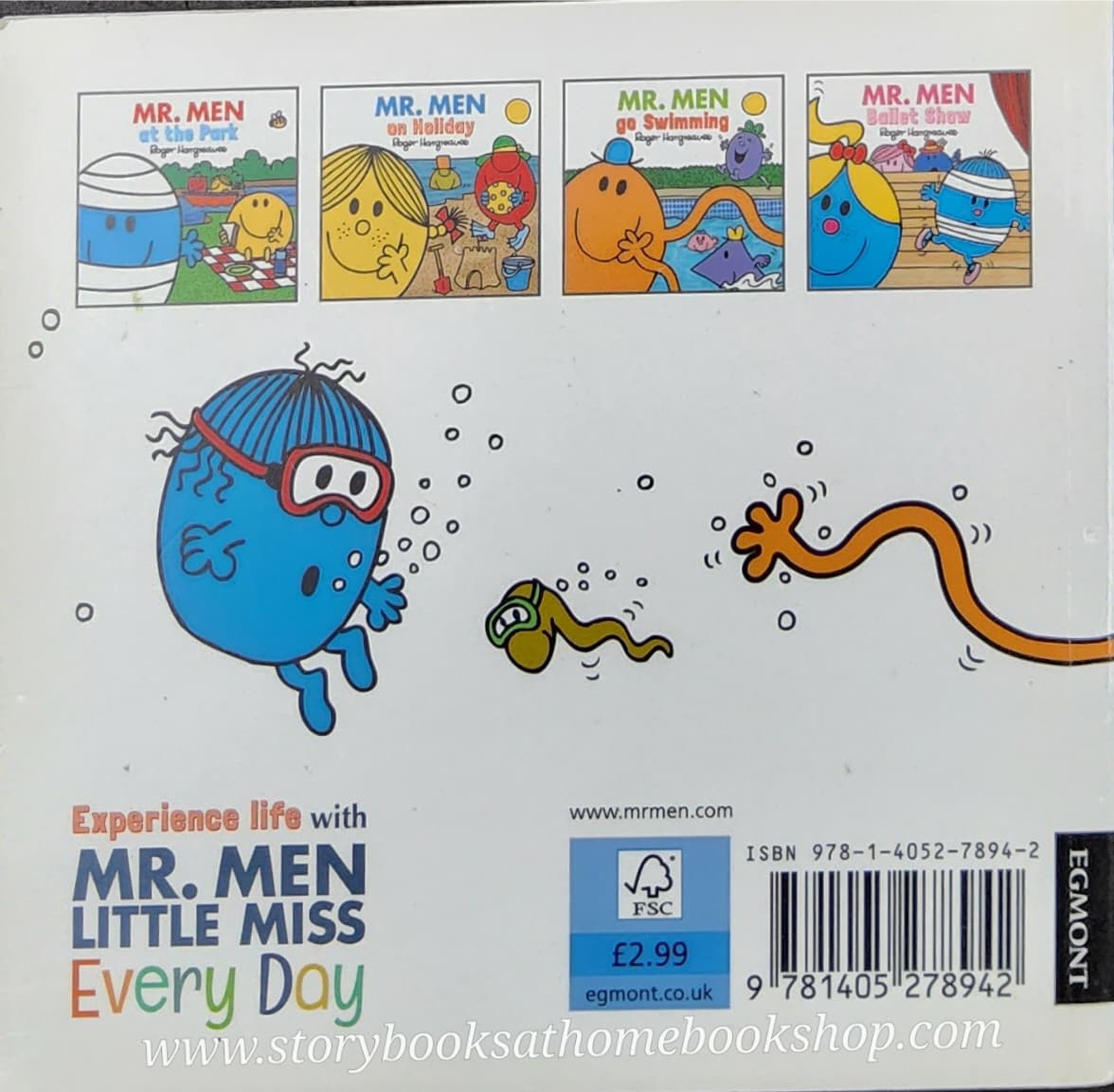หนังสือ Bestseller Small book** **หนังสือนิทานปกอ่อน** 👉LITTLE MISS&MR.MEN👍 🍅🍅MR.MEN GO SWIMMING by Roger Hargreaues