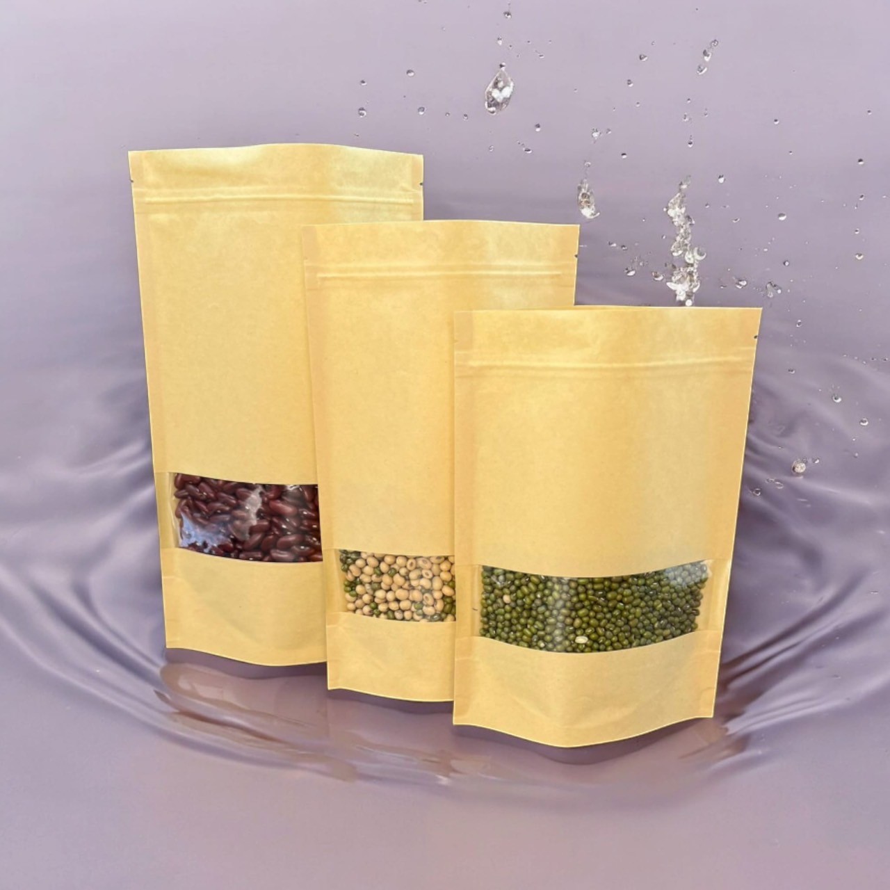 ถุงกระดาษคราฟต์:ซิปล็อคกันน้ำ 12x20 ซม.