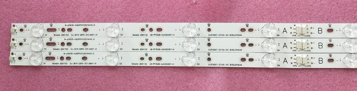 หลอดแบคไลน์ทีวี ฟิลลิปส์ PHILIPS ของแท้ถอดจากเครื่อง รุ่น 32PHT5109S LB-PF3528-GJX320307-H 1 ชุด3แถว 6 ชิ้น