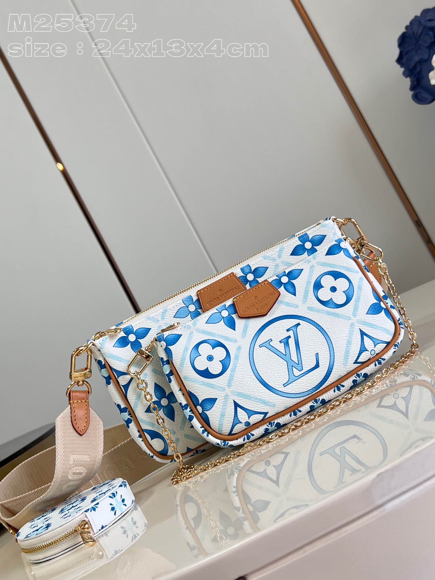 [Pre-order]กระเป๋าหลุยส์ วิตตอง รุ่น Multi Pochette Accessoires BLUE M25374 Handbags เกรด VIP คุณภาพที่ดีที่สุด