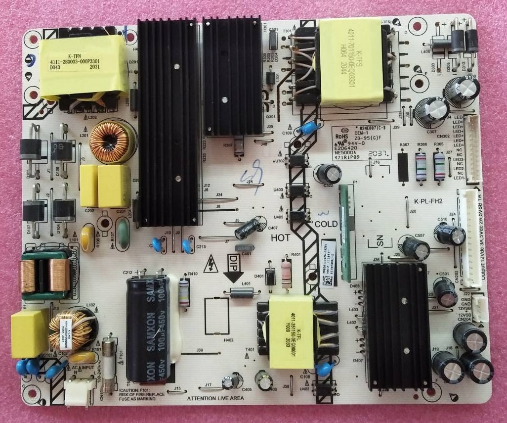 เพาเวอร์ซัพพลายทีวีชาร์ป ( SHARP) อะไหล่แท้/มือสองพร้อมใช้งาน ใช้กับรุ่น4T-C50CJ2X 50RS541AN