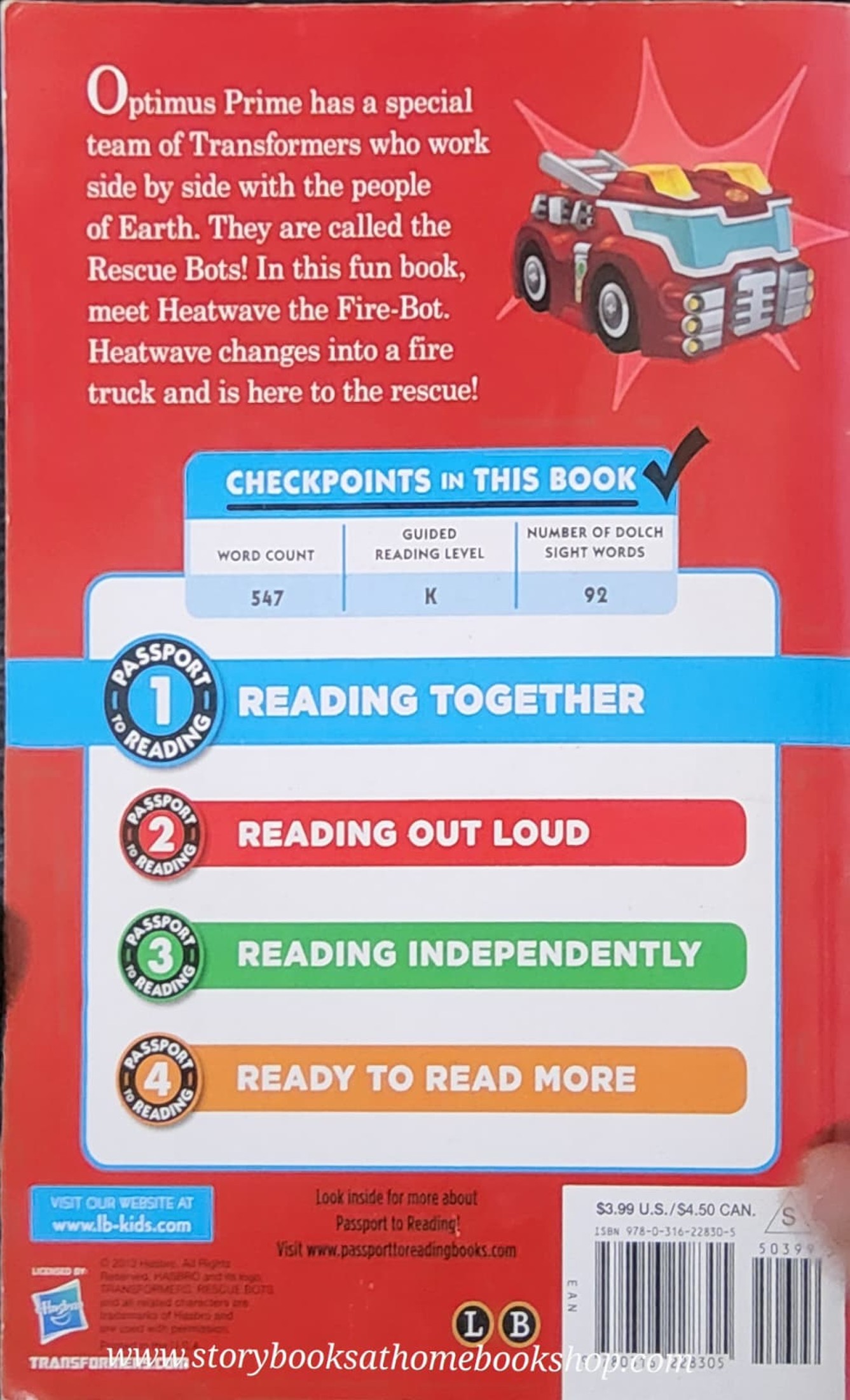 หนังสือนิทานปกอ่อน** 🍅🍓TRANSFORMERS RESCUE BOTS:MEET HEATWAVE THE FIRE-BOT L.1