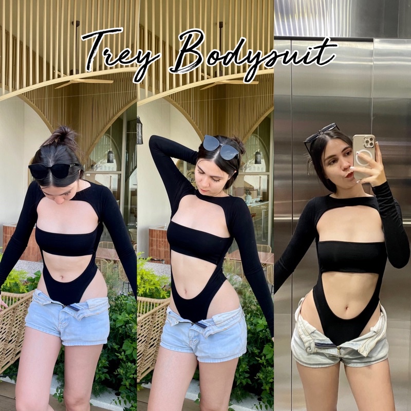 🖤Trey Bodysuit🖤 บอดี้สูทรุ่นนี้คือเผ็ดมากแม่ งานแขนยาวดีเทลเว้าบนล่าง คือสวยมากกก 🔥 พร้อมส่งดำขาวก่อนนะคะ