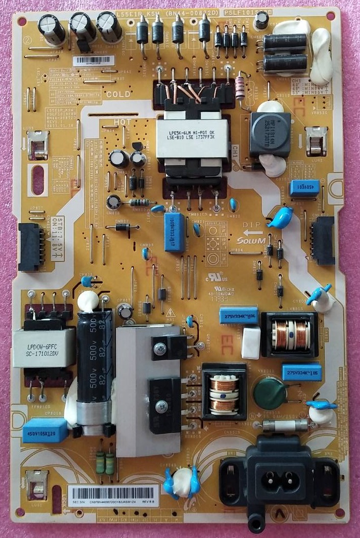 POWER SUPPLY SAMSUNG (ซับพลาย ซัมซุง) อะไหล่แท้/ของถอด พาร์ทBN44-00872D ใช้กับรุ่น UA49M5500AKXXT :UA49M6300AKXMR :UA49M6300AKXXT :UA55M5500AKXMR :UA55M5500AKXXT :UA55M6300AKXMR :UA55M6300AKXXT