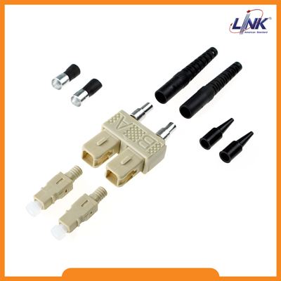 SC Duplex MM, Ivory, Zirconia Connector Black Boot 0.9 & 3.0 mm.