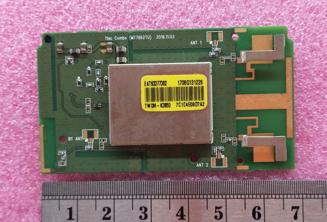 ตัวรับสัญญาณทีวี Wifi แอลจี ( LG ) ของแท้ถอดจากเครื่อง รุ่น43UK6320PT 65J800T พาร์ทEAT63377302 EBT66033101