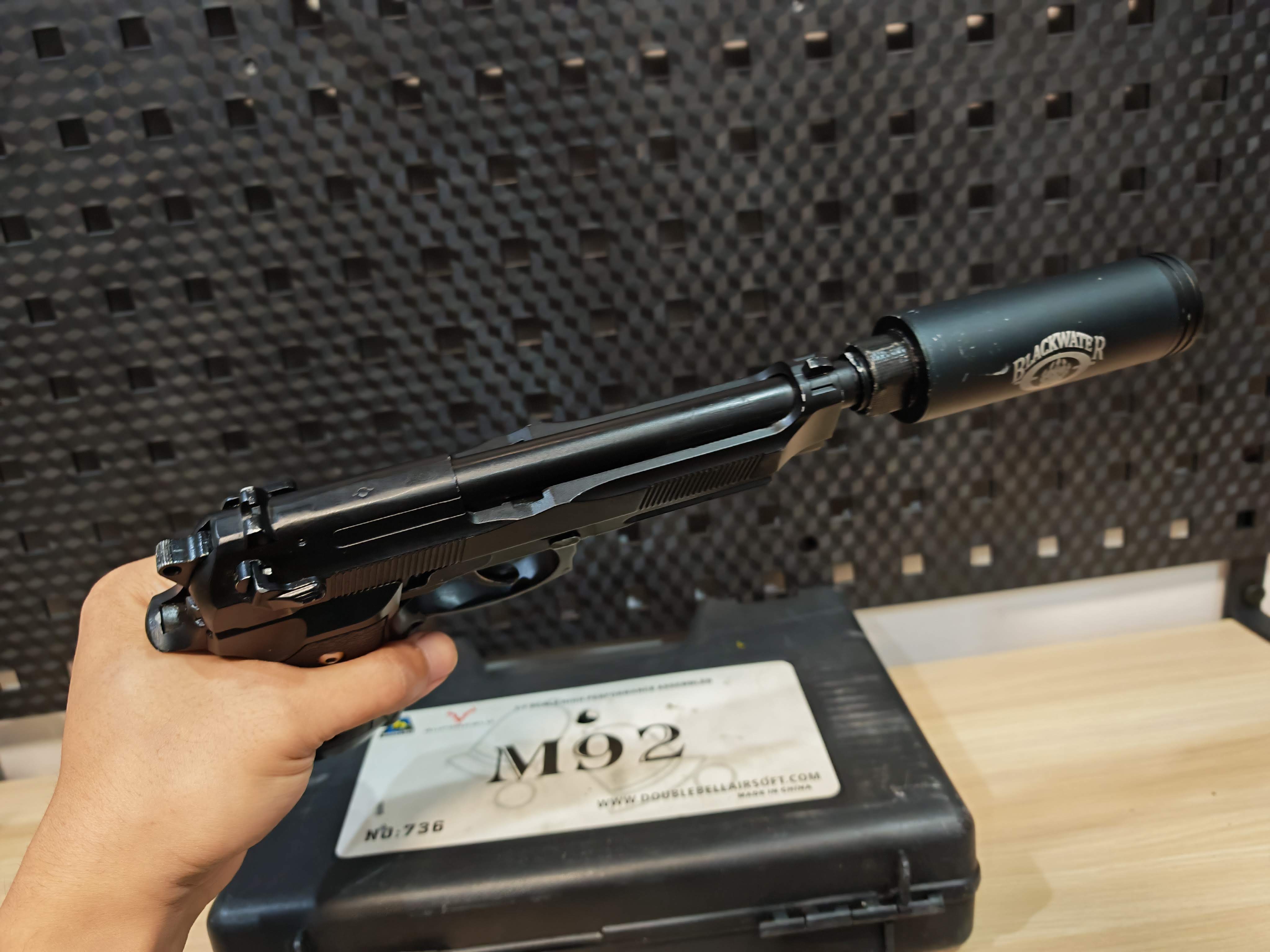 Double Bell 736 Taurus PT92 Beretta สีดำ GBB BB Gun บีบีกัน แบบแก๊ส ปืนอัดลม มือสอง Airsoft Gun