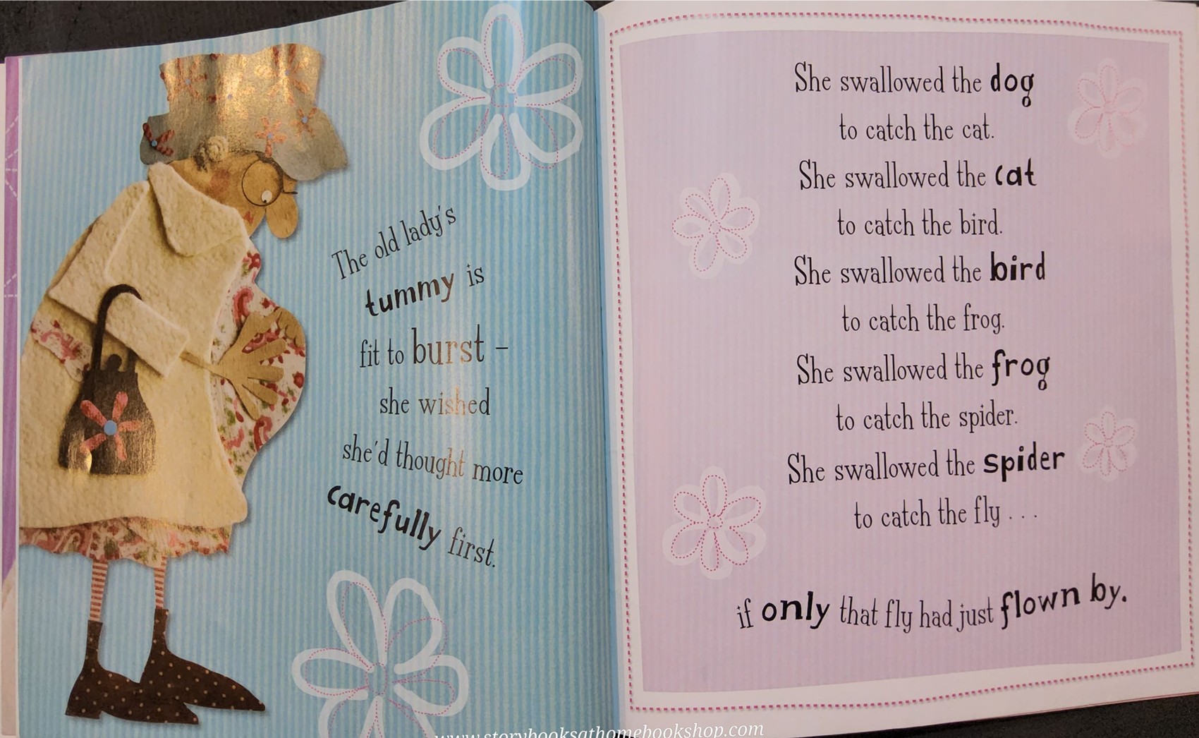 หนังสือนิทานปกอ่อน** 🍅THERE WAS AN OLD LADY WHO SWALLOWED A FLY♥️♥️