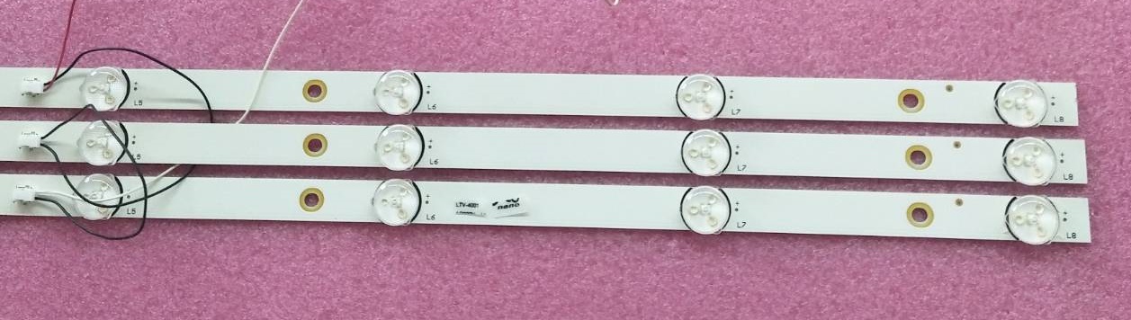 หลอดแบล็คไลท์ทีวี นาโน NANO ของแท้ถอดจากเครื่อง รุ่น LTV-4001 (8LED X 3)