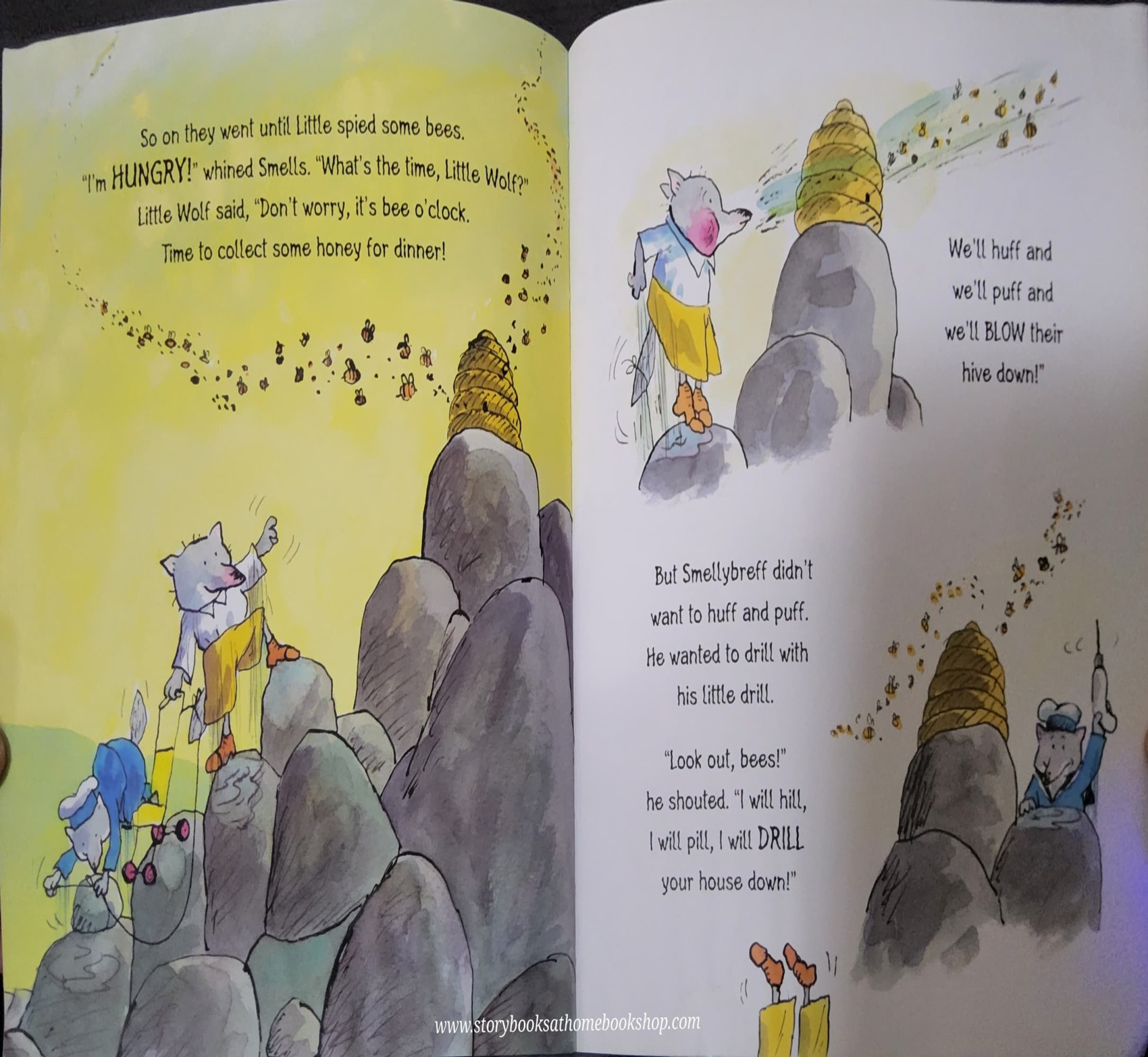 หนังสือนิทานปกอ่อน** 🍅🍓LITTLE WOLF AND SMELLYBREFF: WHAT'S THE TIME,LITTLE WOLF? BY IANN WHYBROW AND TONY ROSS