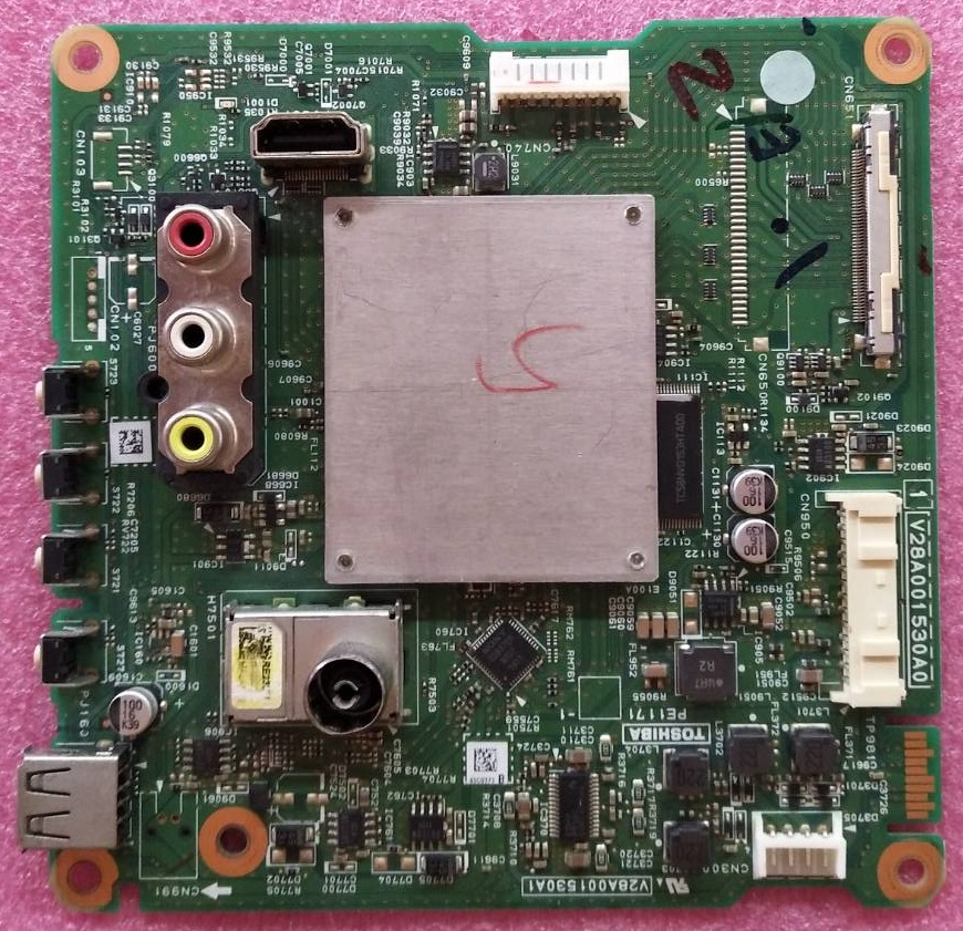 เมนบอร์ดทีวีโตชิบา(TOSHIBA) มือสองพร้อมใช้งาน ใช้กับรุ่น55L2450VT พาร์ทติดบอร์ด V28A001530A0